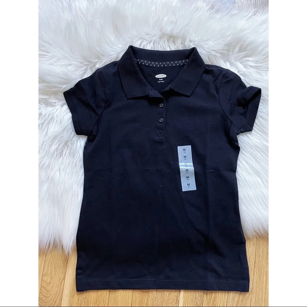 OLD NAVY Girl’s Short-Sleeve Pique Polo in Black
